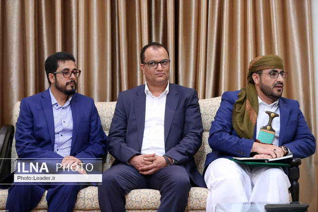 دیدار سخنگوی جنبش انصارالله یمن و هیئت همراه با رهبر معظم انقلاب