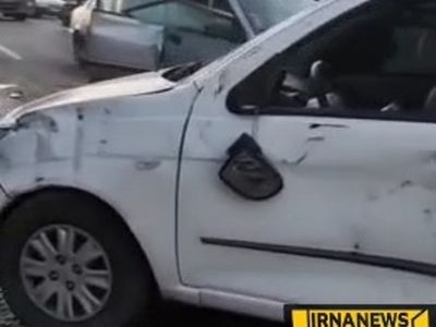 تصادف زنجیره‌ای در ساوه ۲ کشته و ۱۲ زخمی بر جا گذاشت + فیلم