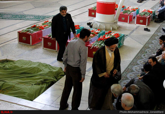 مراسم تشییع پیکر جان‌ باختگان فاجعه منا در تهران/3