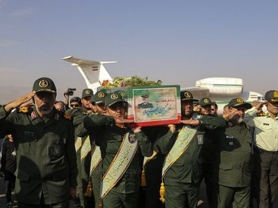 انتقال پیکر سردار شهید غیب‌پرور به شیراز 
