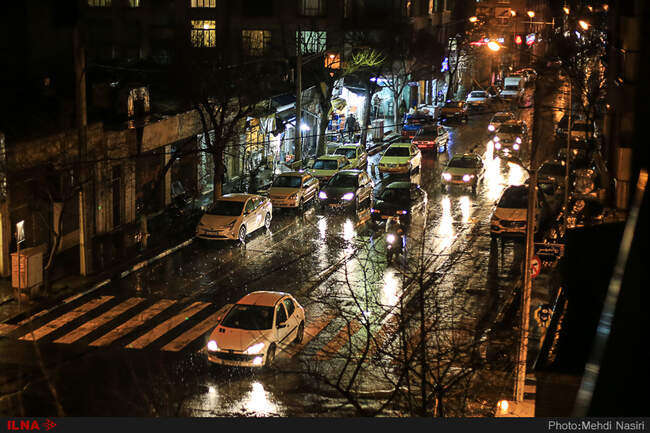 شب بارانی تهران