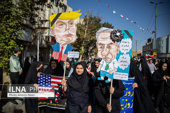 راهپیمایی ۱۳ آبان در قزوین به روایت تصویر