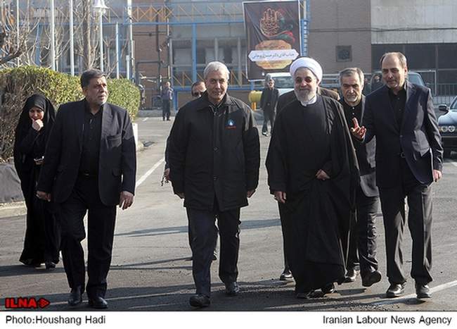 بازدید رییس جمهور و وزیر کار از کارخانه شیر پگاه