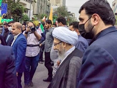 رئیس مجمع تشخیص مصلحت نظام در راهپیمایی روز قدس حضور یافت
