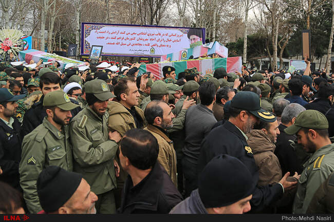 مراسم تشییع پیکر سه شهید نیروی انتظامی