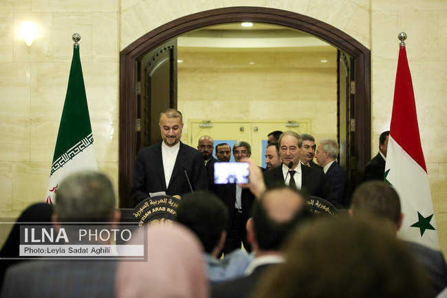 دیدار «حسین امیر عبداللهیان» وزیر امور خارجه با وزیر امور خارجه سوری