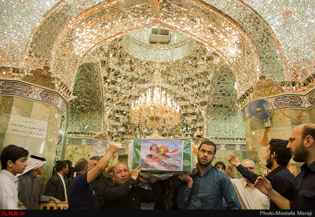 تشییع پیکر هفت تن از مدافعان حرم لشکر فاطمیون در قم