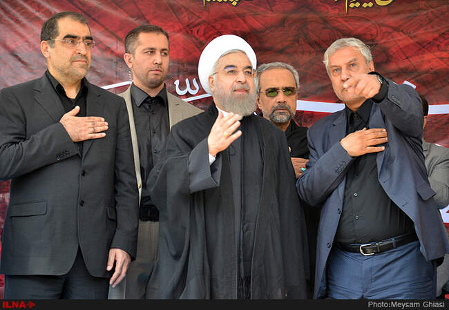 بازدید رییس جمهور از بیمارستان شهید دکتر فیاض بخش و عزاداری در جمع مردم محله خلیج فارس