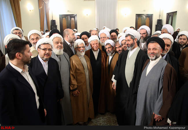 دیدار علما و فضلای حوزه علمیه قم با آیت الله هاشمی رفسنجانی