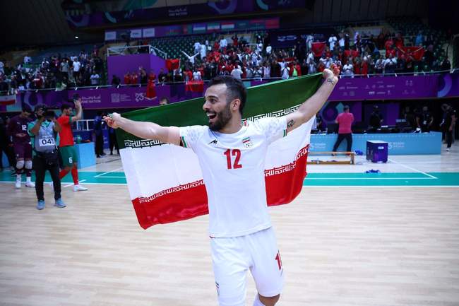 خوشحالی ملی‌پوشان فوتسال ایران پس از قهرمانی در بازی‌های کشورهای ا