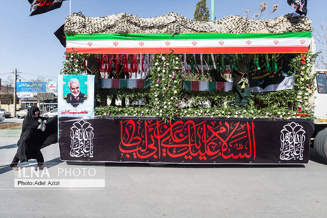 تشییع پیکر مطهر ۵ شهید گمنام در استان مرکزی