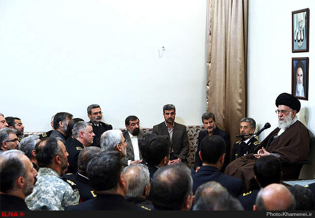 دیدار فرماندهان و مسئولان نیروی دریایی ارتش با رهبر انقلاب