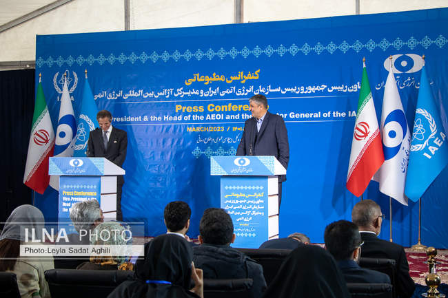 کنفرانس مطبوعاتی رئیس سازمان انرژی اتمی ایران و مدیرکل آژانس بین‌ال