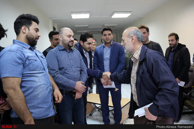 دیدار نوروزی علیرضا محجوب (دبیرکل خانه کارگر) و افشین حبیب زاده از پر