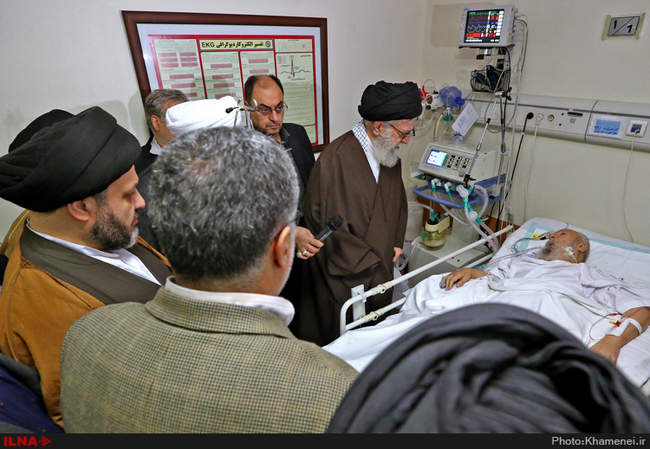 عیادت رهبر انقلاب از آیت‌الله موسوی اردبیلی
