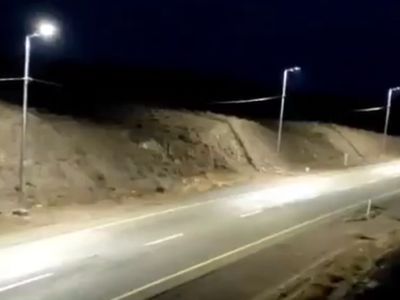 نصب تعدادی چراغ روشنایی در ۱.۵ کیلومتر از مسیر عبور یوزپلنگ آسیایی
