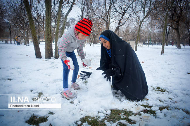 بارش برف زمستانی در قزوین