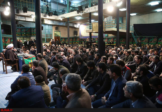 حضور آیت‌الله هاشمی رفسنجانی در مراسم عزاداری هیأت ایثارگران در حسینیه جماران