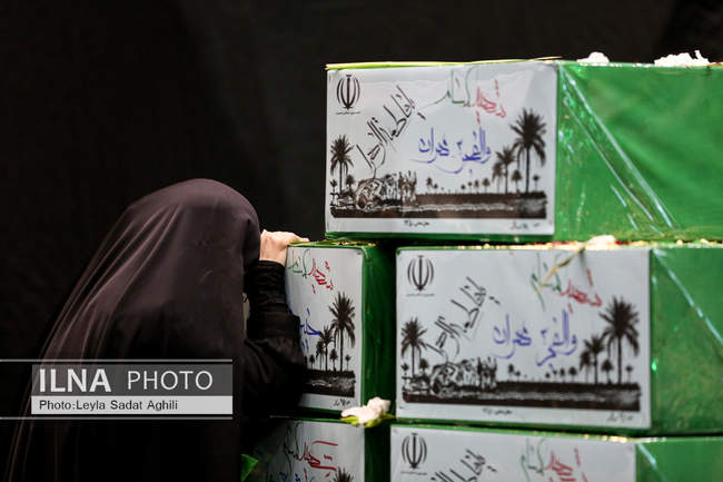 آیین وداع با پیکرهای مطهر ۱۰۰ شهید گمنام درتهران