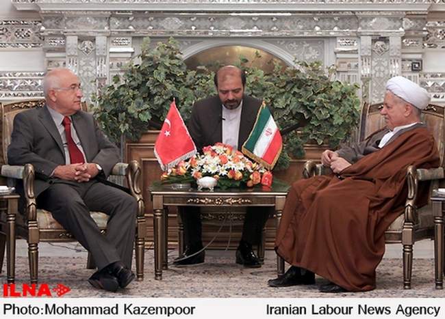 دیدار آقای جمیل چیچک، رئیس مجلس ترکیه با آیت‌الله هاشمی رفسنجانی‎