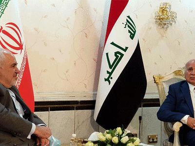 تاکید بر پیگیری شهادت سرداران مقاومت در دیدار ظریف با رئیس ائتلاف فتح
