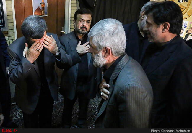 ترافیک کابینه نهم و دهم در مراسم ترحیم برادر احمدی‌نژاد