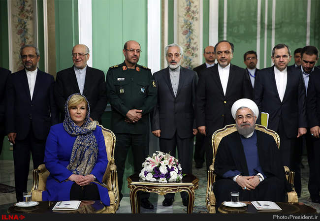 استقبال رسمی روحانی از رییس جمهوری کرواسی 