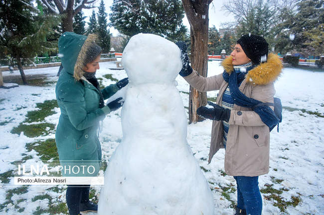 بارش برف زمستانی در قزوین