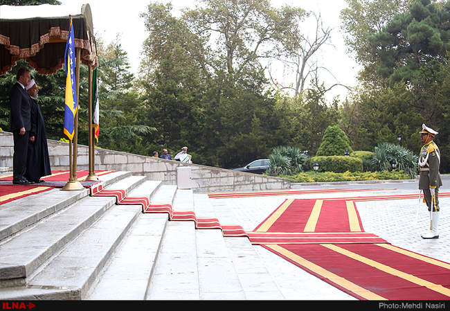  استقبال رسمی روحانی از رییس شورای ریاست جمهوری بوسنی و هرزگوین