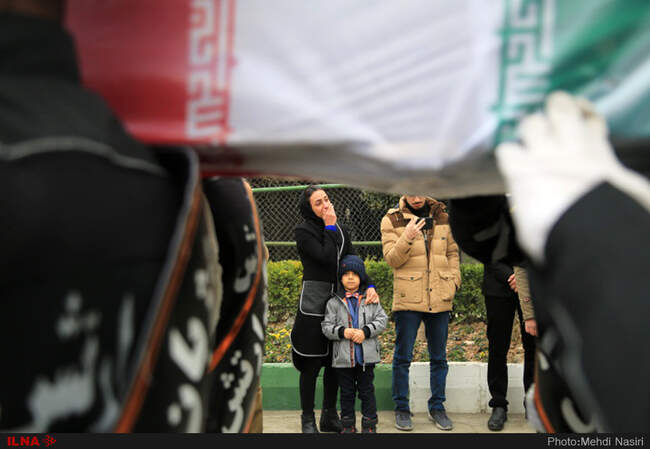 تشییع پیکر سه تن از شهدای کشتی سانچی  در مصلای تهران