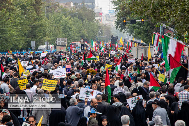 راهپیمایی مردم تهران در محکومیت جنایات رژیم صهیونیستی در فلسطین