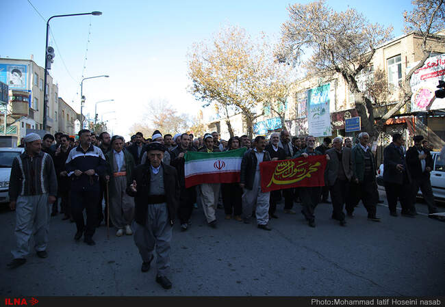 راهپیمایی مردم سنندج در محکوم کردن اقدام رئیس جمهور آمریکا