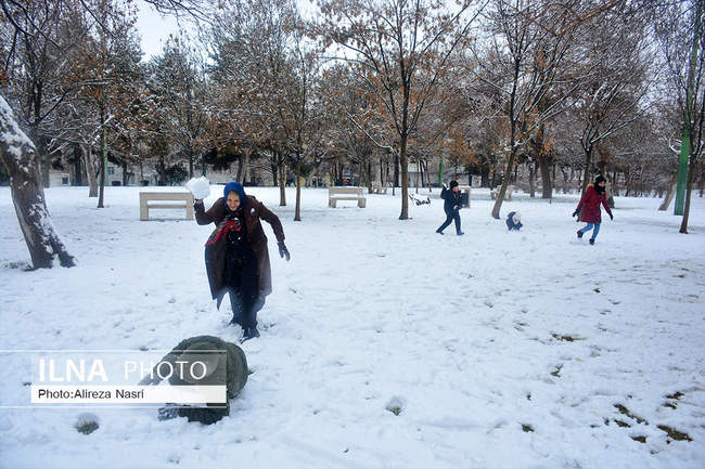 بارش برف زمستانی در قزوین