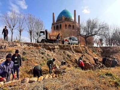 سامان‌دهی محوطه پایگاه میراث جهانی گنبد سلطانیه آغاز شد