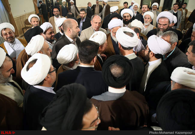 دیدار علما و فضلای حوزه علمیه قم با آیت الله هاشمی رفسنجانی