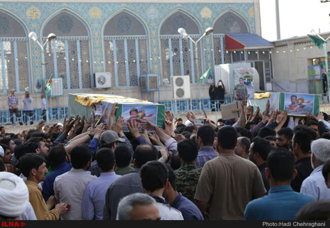 تشییع پیکر دو شهید مدافع حرم در قم