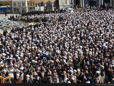 مراسم تشییع و تدفین آیت الله محمد مومن در قم