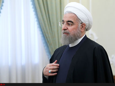 روحانی در مراسم اربعین آیت الله هاشمی حاضر شد