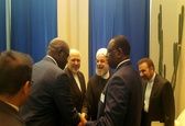 دیدار کوتاه روحانی با روسای جمهوری لیبریا و سنگال دقایقی قبل از سخنرانی در مجمع عمومی سازمان ملل