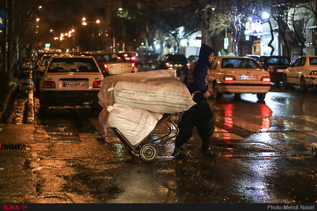 شب بارانی تهران