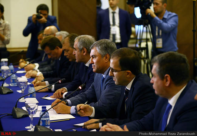 دیدار و نشست دکتر علی لاریجانی با رئیس دومای دولتی فدراسیون روسیه ، ر