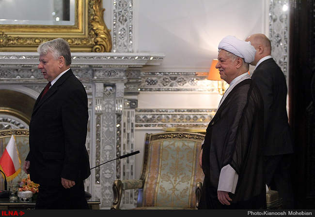 دیدار آیت الله هاشمی رفسنجانی با رئیس مجلس لهستان