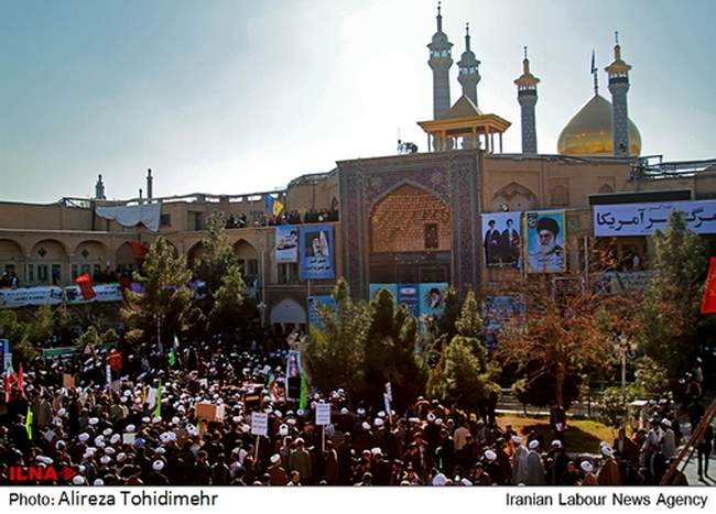 تجمع برخی روحانیون قم به مناسبت ۹دی در مدرسه فیضیه قم