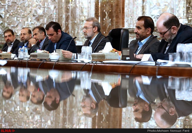 دیدار فدریکا موگرینی مسئول سیاست خارجی اتحادیه اروپا با علی لاریجانی رئیس مجلس شورای اسلامی