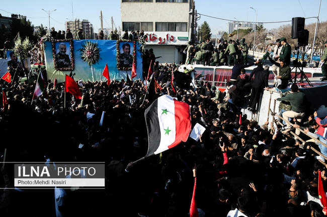 مراسم وداع کرمانی‌ها با پیکر پاک شهید سپهبد قاسم سلیمانی