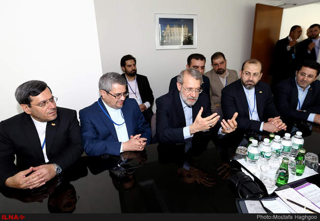 دیدارهای علی لاریجانی با روسای مجلس کشورهای حاضر در سازمان ملل - نیوی