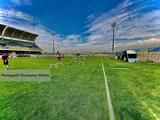 گزارش تصویری: سرخ‌پوشان با جدیت تمرین می‌کنند