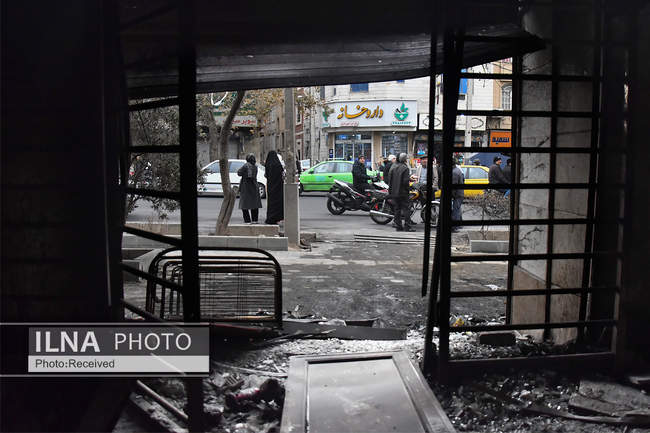 تخریب اموال عمومی در حوادث اخیر در تهران