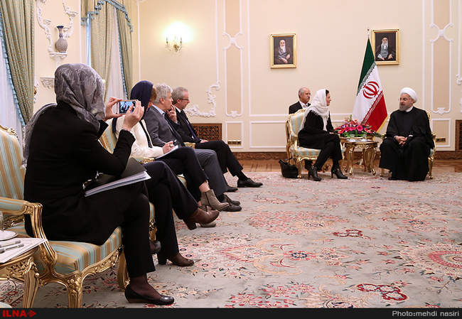 دیدار رئیس جمهور با کریستین دوفرین رئیس مجلس سنای بلژیک