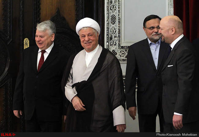 دیدار آیت الله هاشمی رفسنجانی با رئیس مجلس لهستان